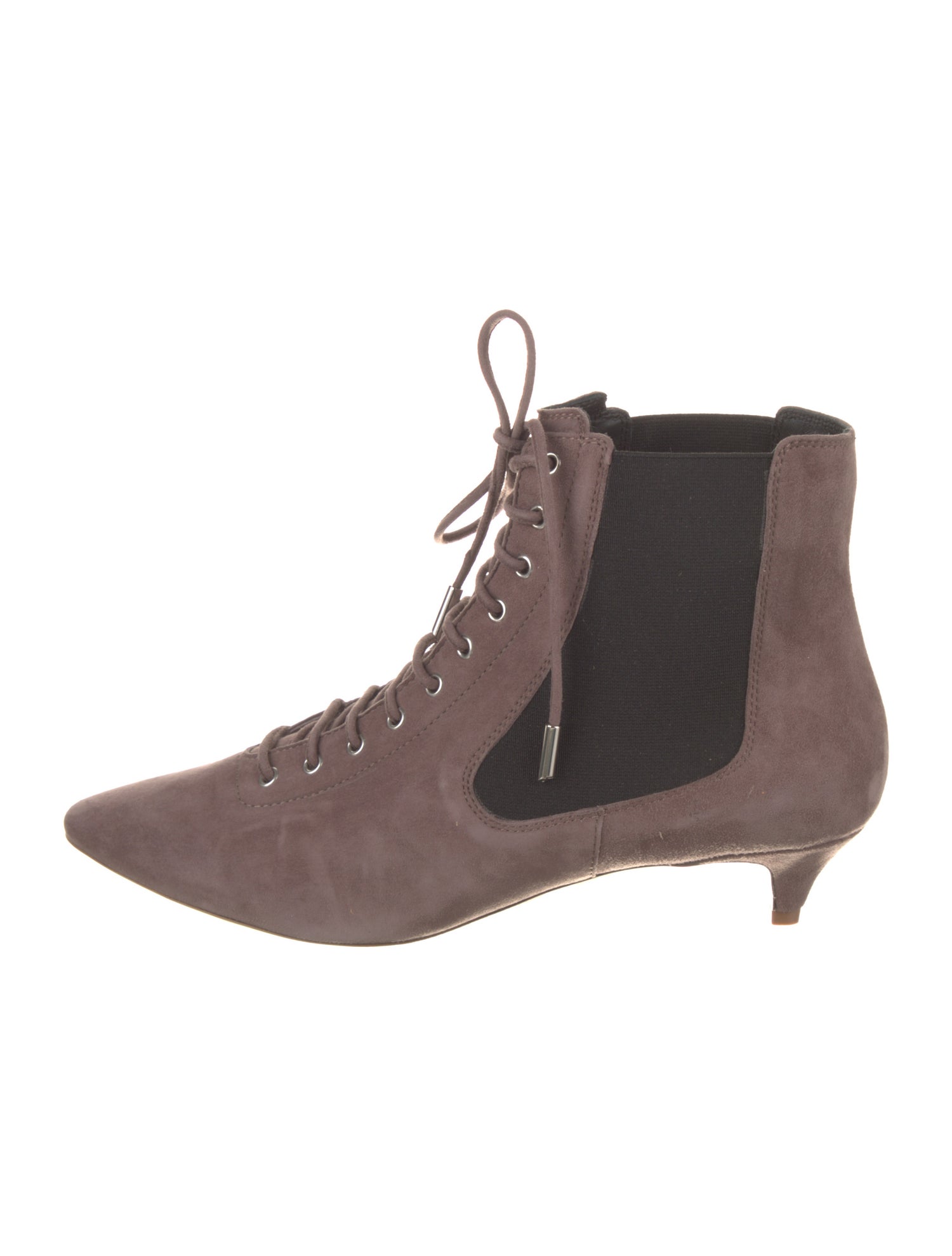Tod's Suede Colorblock Pattern Lace-Up Boots
