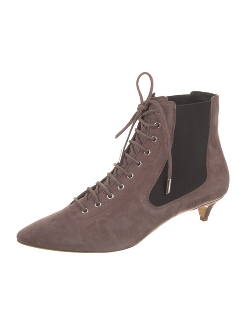 Tod's Suede Colorblock Pattern Lace-Up Boots