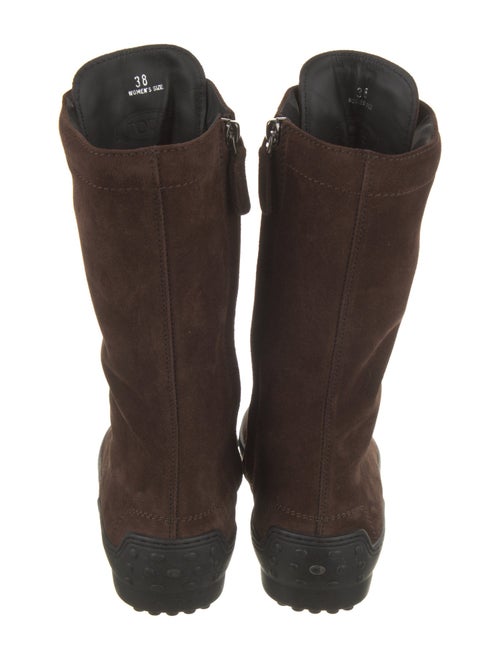 Tod's Suede Colorblock Pattern Lace-Up Boots