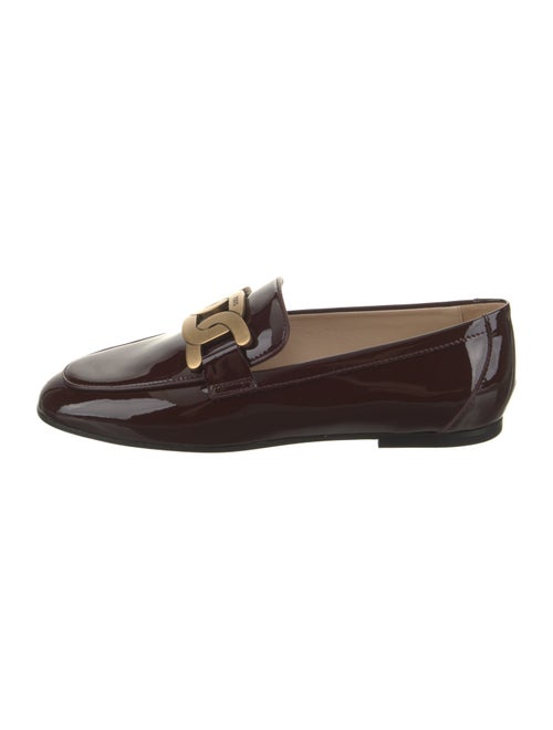 Tod's Patent Leather Chain-Link Accents Loafers