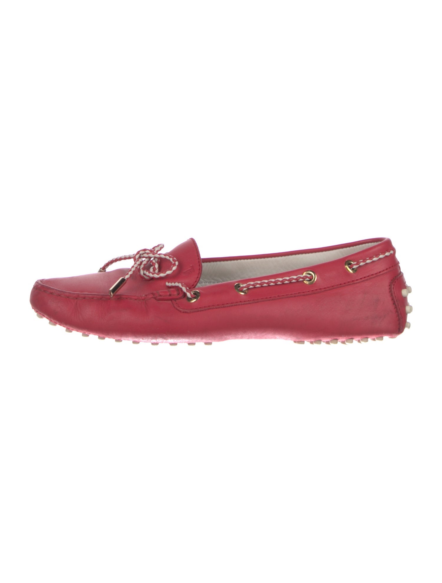 Tod's Leather Bow Accents Loafers
