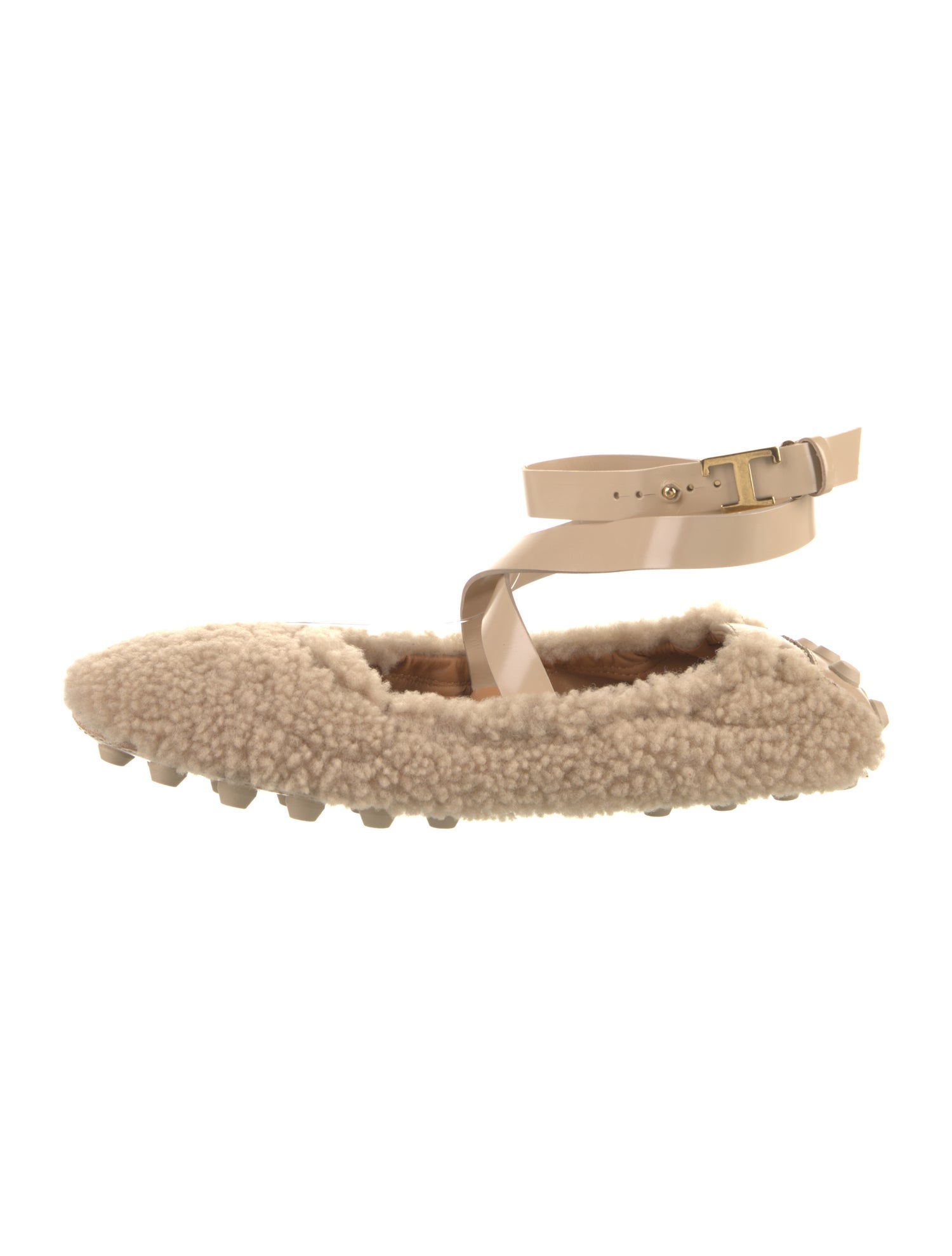 Tod's Shearling Slingback Flats