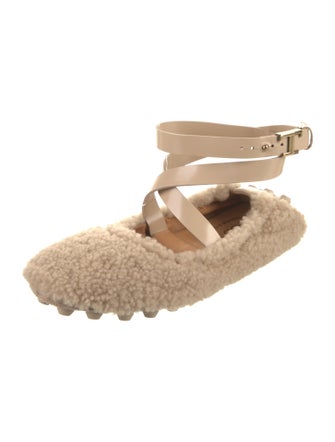 Tod's Shearling Slingback Flats