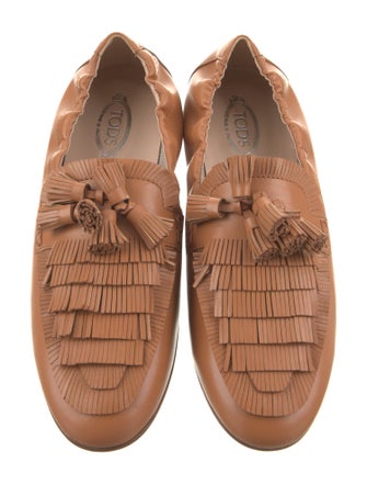 Tod's Leather Tassel Accents Loafers