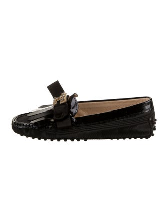 Tod's Nylon Crystal Embellishments Loafers