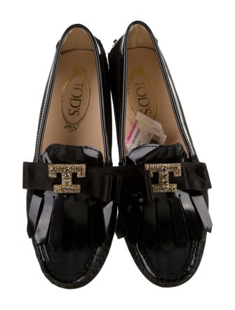 Tod's Nylon Crystal Embellishments Loafers