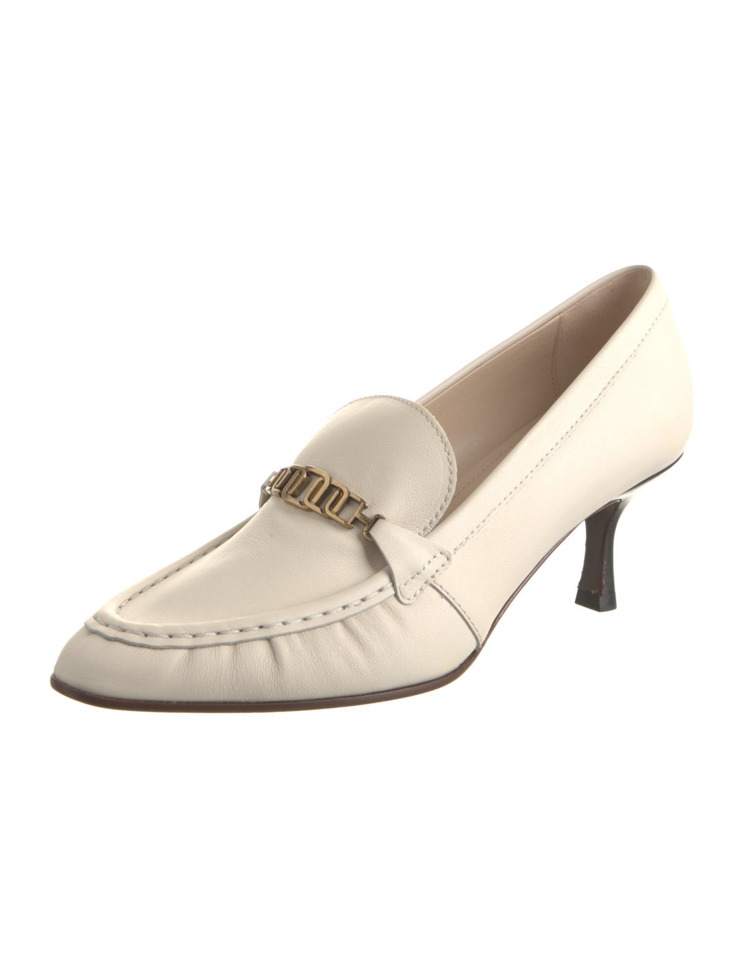 Tod's Leather Chain-Link Accents Pumps