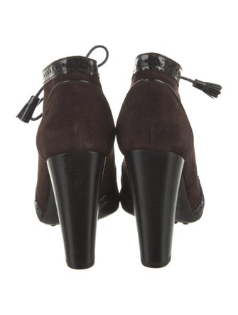 Tod's Suede Lasercut Accents Lace-Up Boots