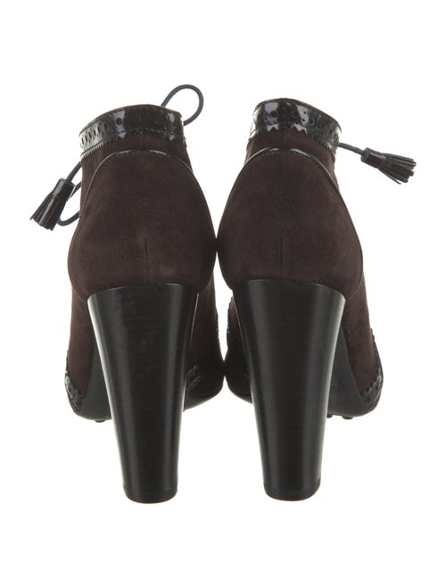 Tod's Suede Lasercut Accents Lace-Up Boots