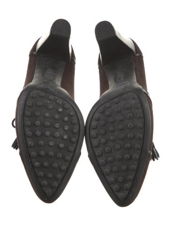 Tod's Suede Lasercut Accents Lace-Up Boots