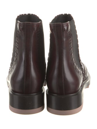 Tod's Leather Lasercut Accents Chelsea Boots