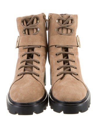 Tod's Suede Leather Trim Embellishment Combat Boots