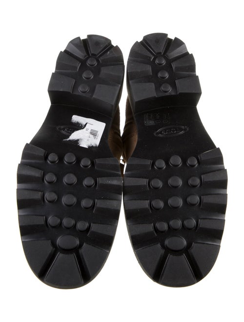 Tod's Suede Leather Trim Embellishment Combat Boots