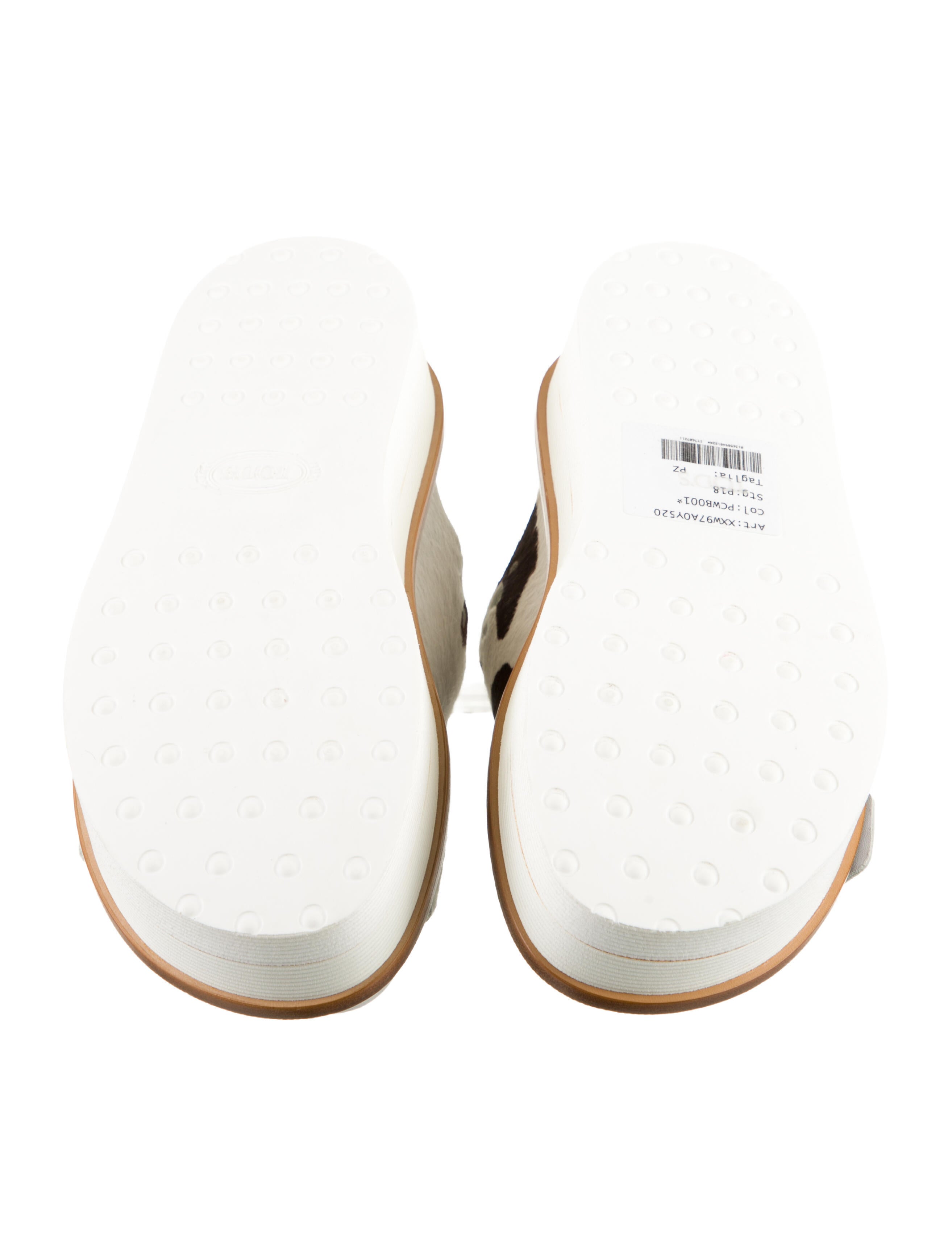 Tod's Ponyhair Animal Print Slides