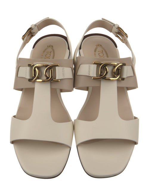Tod's Leather T-Strap Sandals