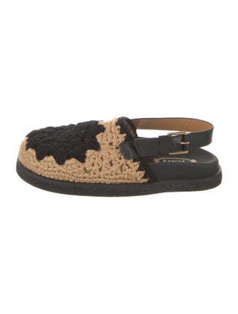 Tod's Raffia Colorblock Pattern Slingback Flats