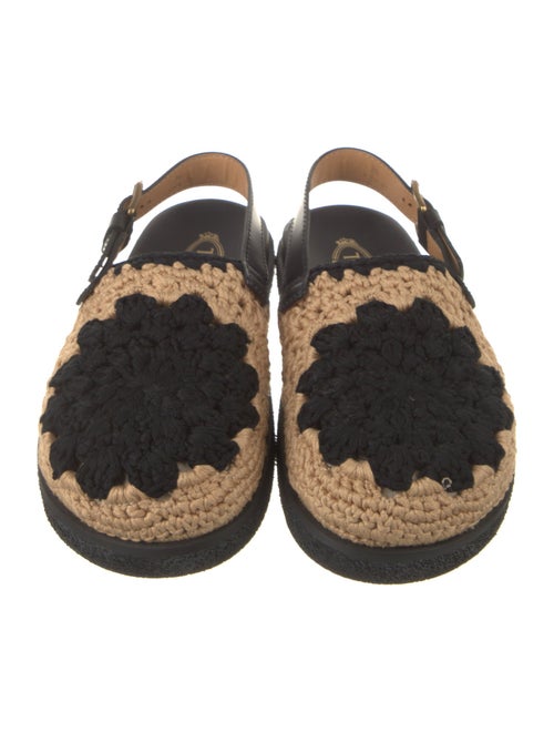 Tod's Raffia Colorblock Pattern Slingback Flats