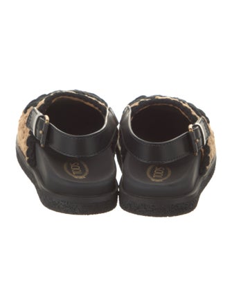 Tod's Raffia Colorblock Pattern Slingback Flats