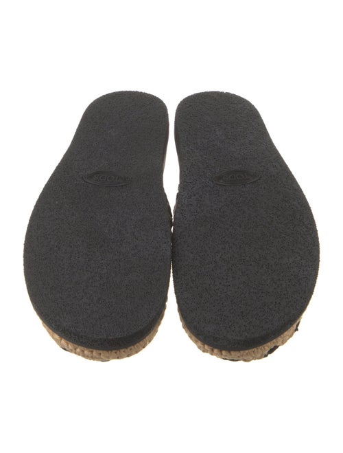 Tod's Raffia Colorblock Pattern Slingback Flats