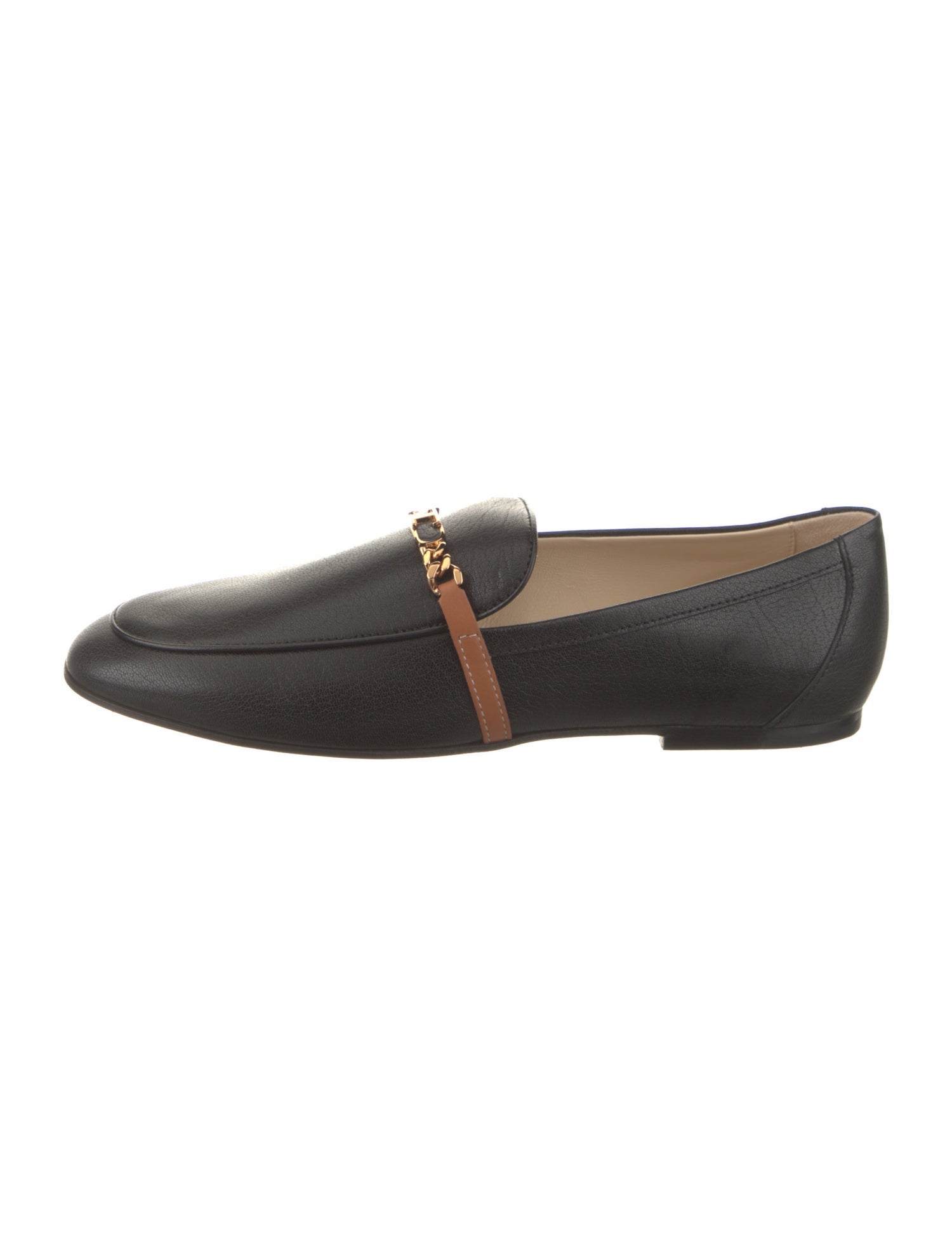 Tod's Leather Chain-Link Accents Loafers