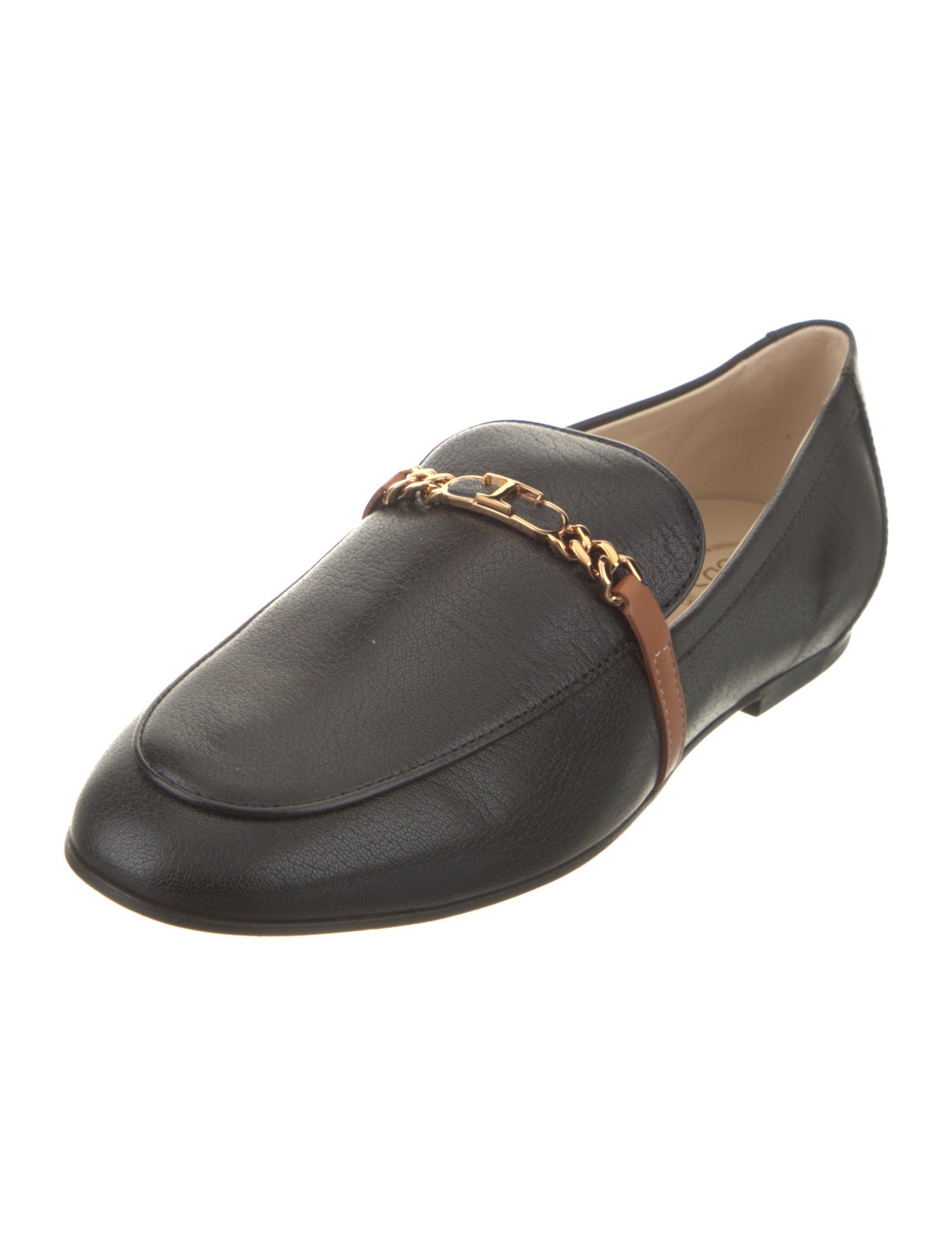 Tod's Leather Chain-Link Accents Loafers