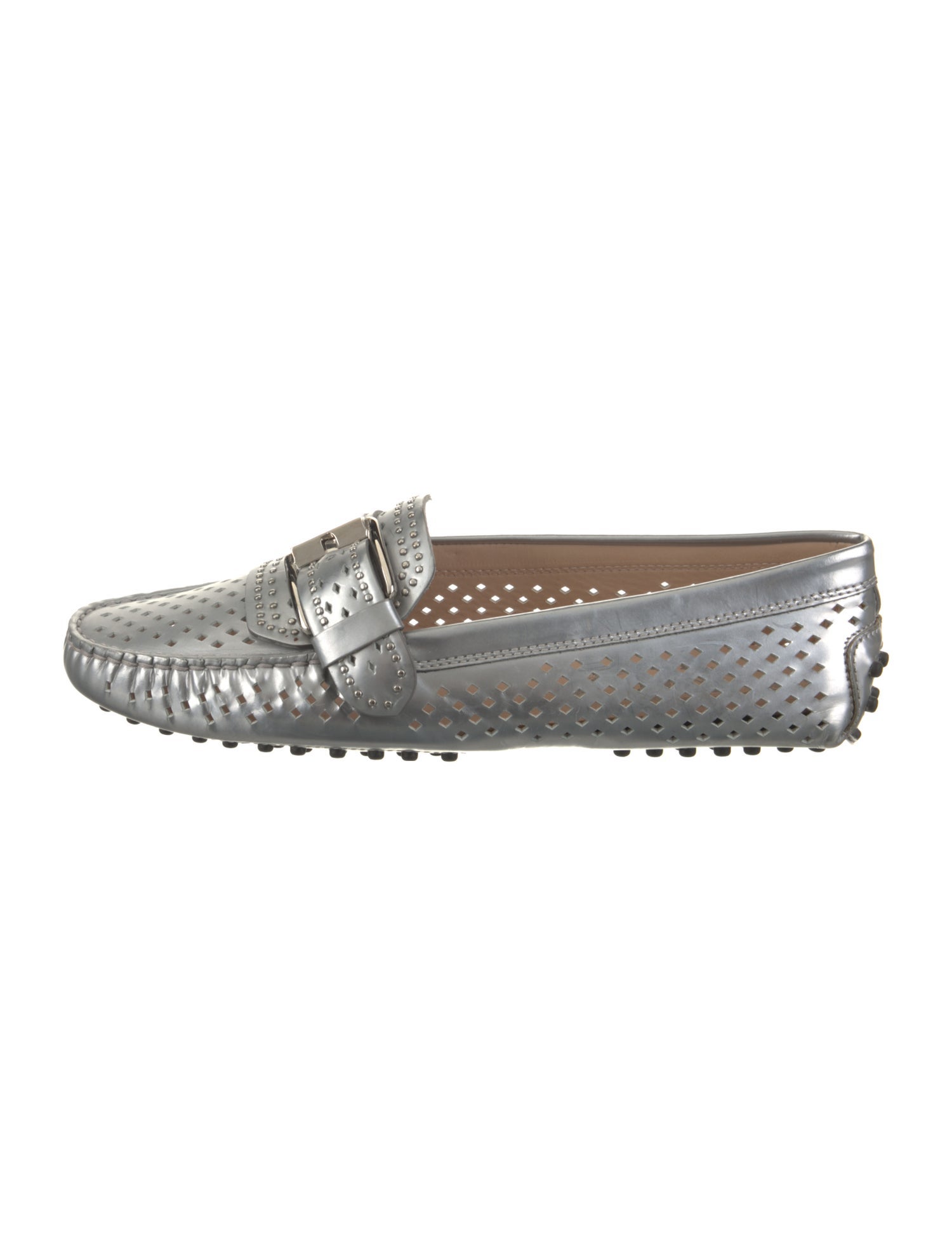 Tod's Patent Leather Lasercut Accents Loafers