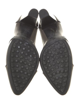 Tod's Patent Leather Lasercut Accents Lace-Up Boots