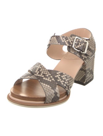 Tod's Python Animal Print Sandals
