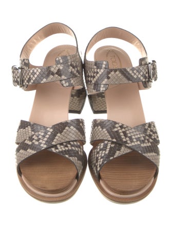 Tod's Python Animal Print Sandals