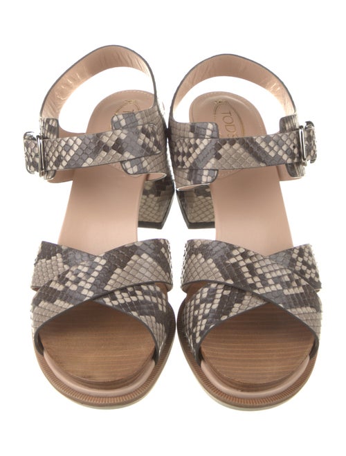 Tod's Python Animal Print Sandals