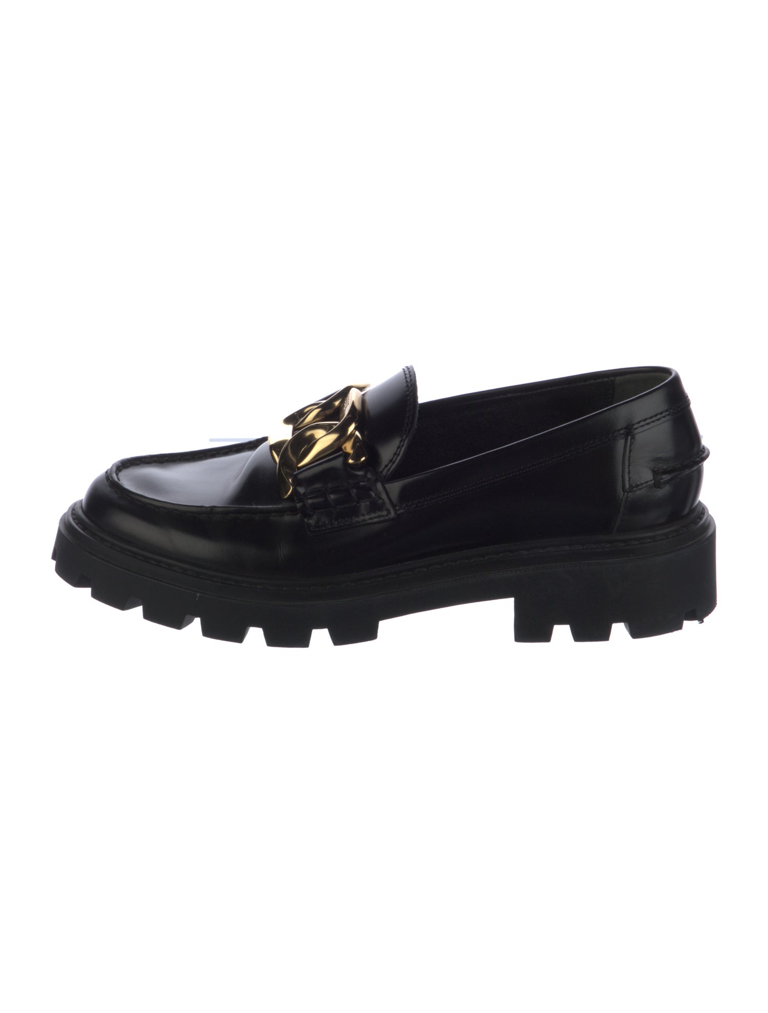 Tod's Leather Chain-Link Accents Loafers