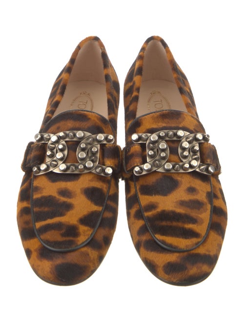 Tod's Ponyhair Animal Print Loafers