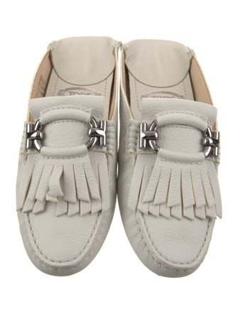 Tod's Leather Fringe Trim Accent Mules