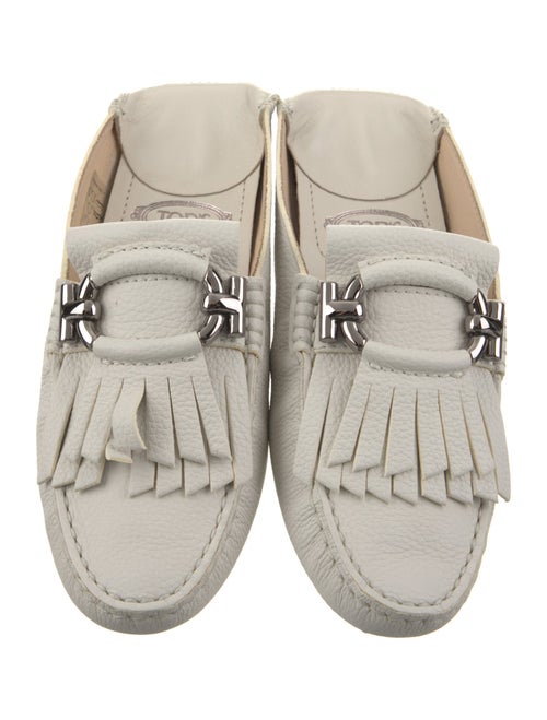 Tod's Leather Fringe Trim Accent Mules