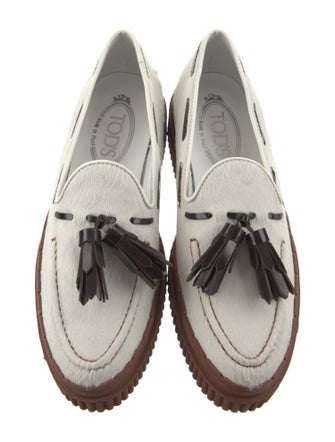Tod's Ponyhair Tassel Accents Loafers