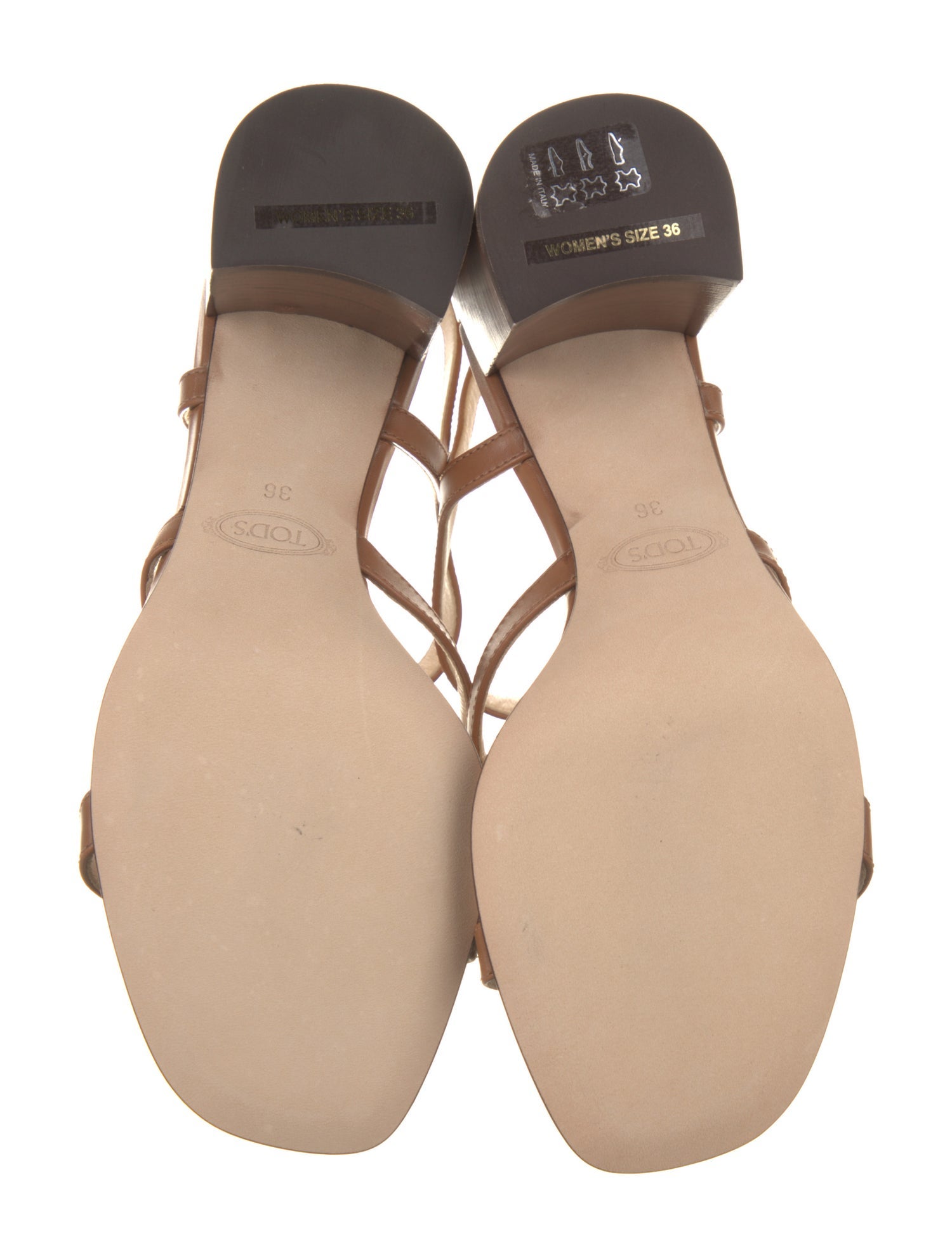 Tod's Leather T-Strap Sandals