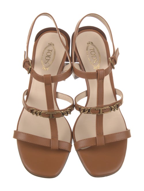 Tod's Leather T-Strap Sandals