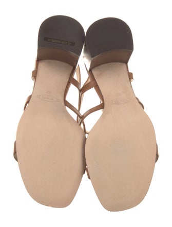 Tod's Leather T-Strap Sandals