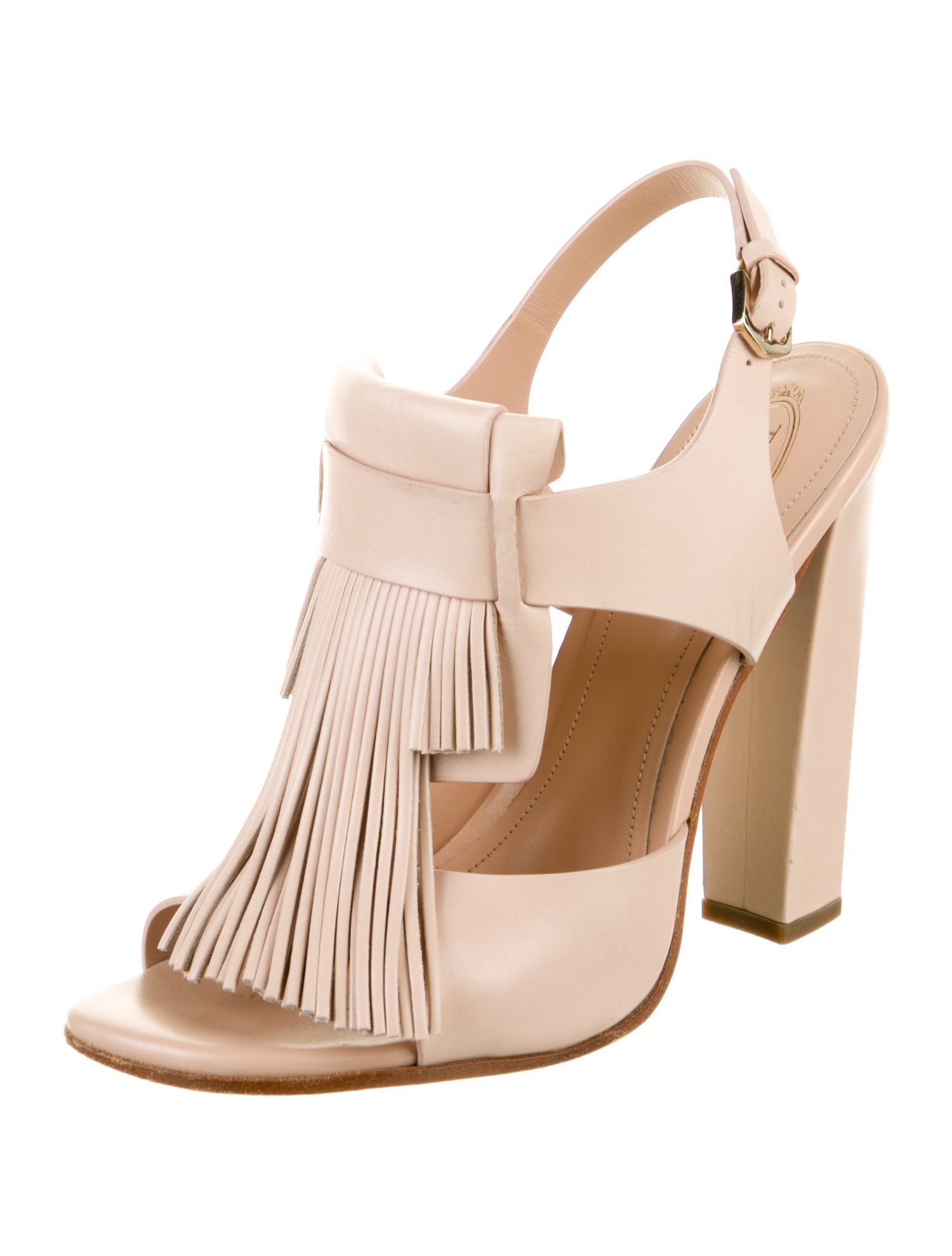 Tod's Leather Printed Slingback Sandals