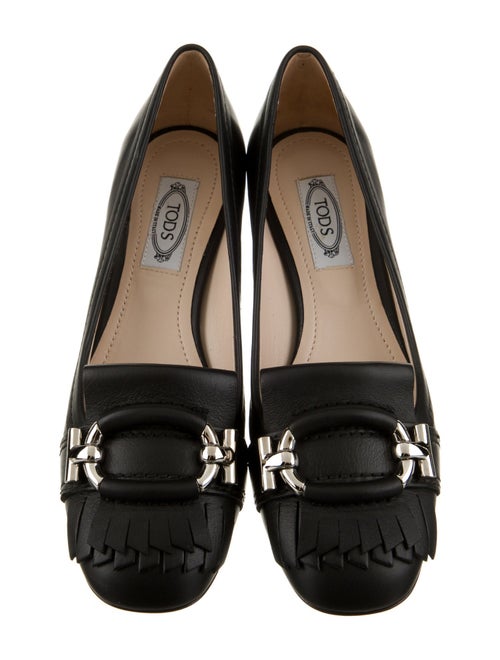 Tod's Leather Fringe Trim Accent Pumps