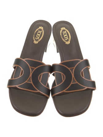 Tod's Leather Colorblock Pattern Slides