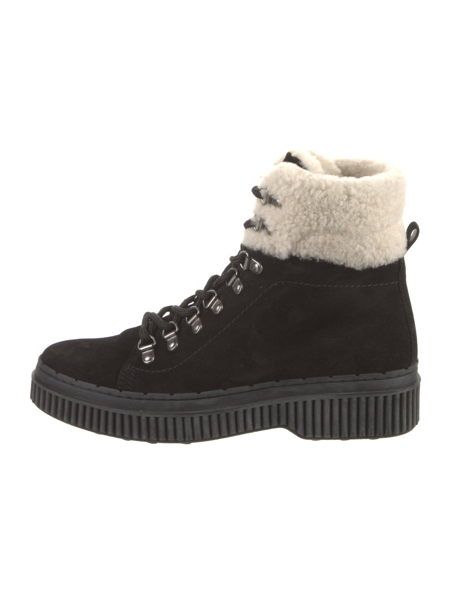 Tod's Suede Colorblock Pattern Combat Boots