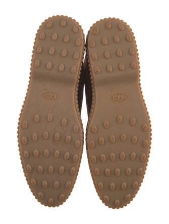 Tod's Suede Colorblock Pattern Combat Boots