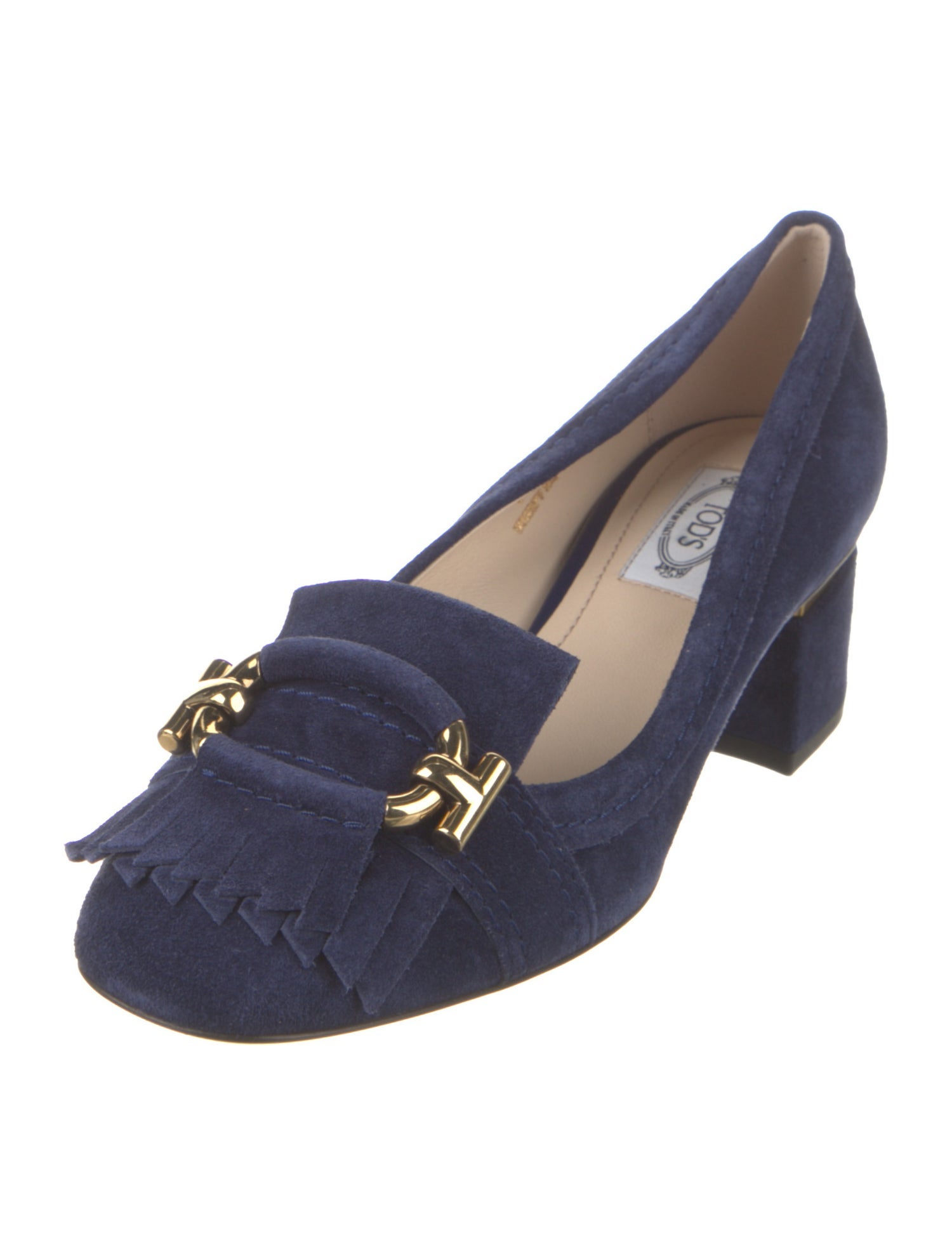 Tod's Suede Fringe Trim Accent Pumps