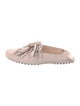 Tod's Suede Fringe Trim Accent Mules