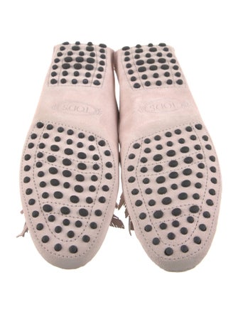 Tod's Suede Fringe Trim Accent Mules