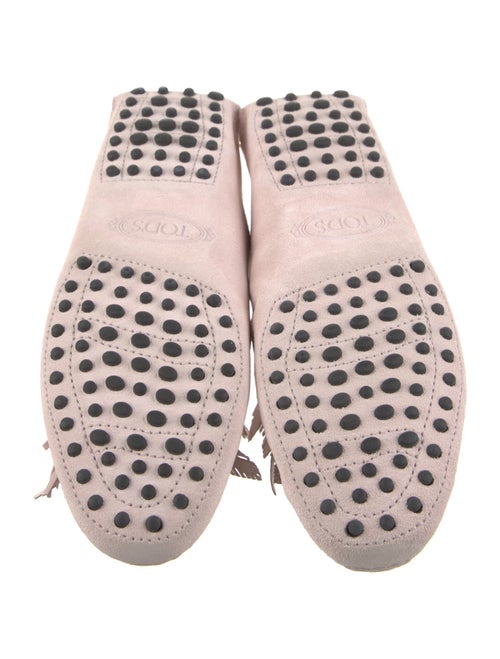 Tod's Suede Fringe Trim Accent Mules