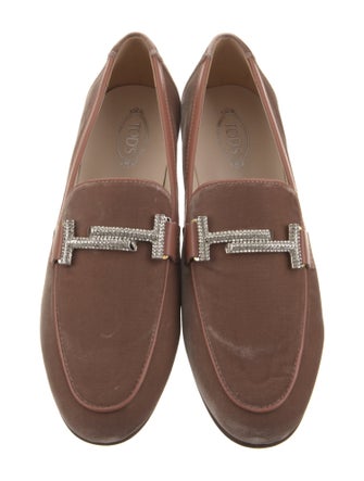 Tod's Velvet Crystal Embellishments Loafers