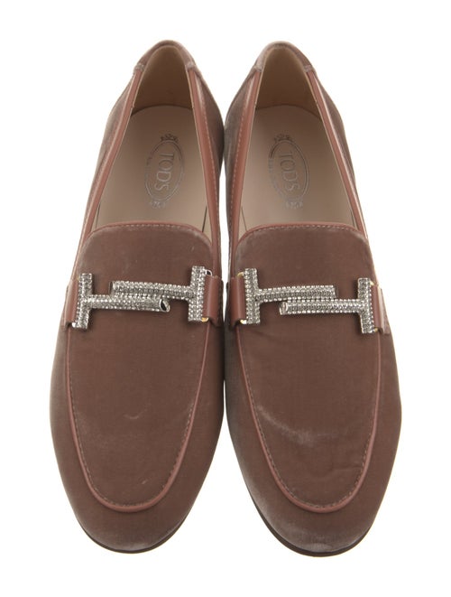 Tod's Velvet Crystal Embellishments Loafers
