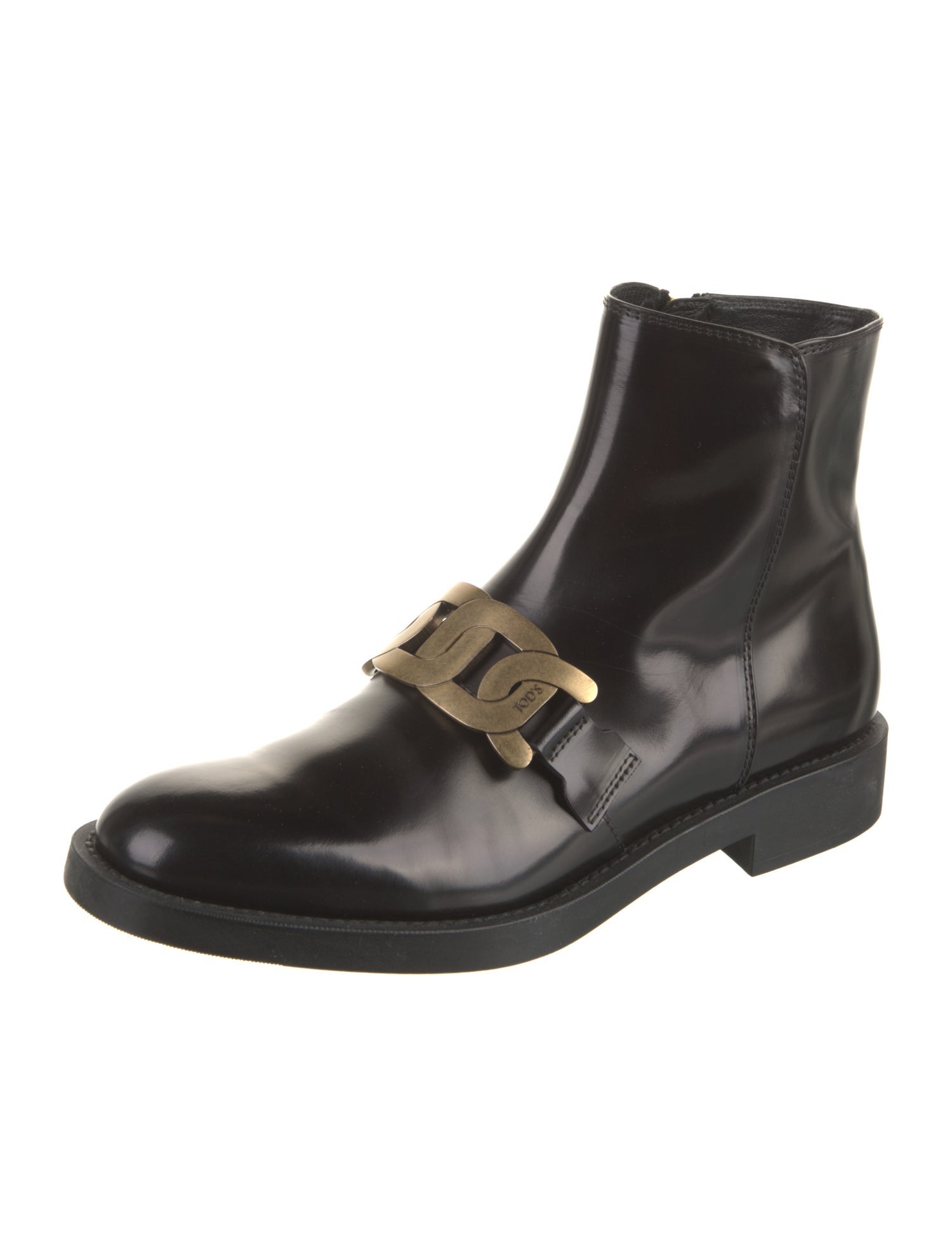 Tod's Patent Leather Combat Boots